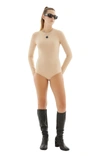 Maison Margiela Classic Jersey Bodysuit In Beige