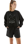 Maison Margiela Mm1 Mm10 Crew-neck Sweatshirt With Maxi Frontal Embroidery In Black