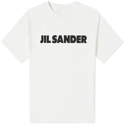 Jil Sander Logo Print T-shirt  In 102 Porcelain