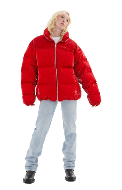 VTMNTS RED LAQUER PUFFER JACKET