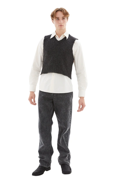 Our Legacy Intact Ribbed-knit Cotton Jumper Waistcoat In Black