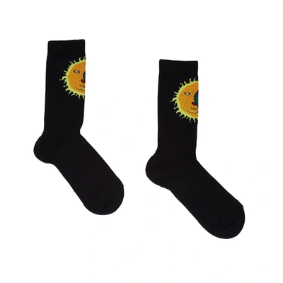 Sky High Farm Workwear Moon Earth Jacquard Socks In Black