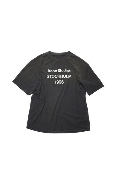 Acne Studios Logo 1996 T-shirt In Faded Black