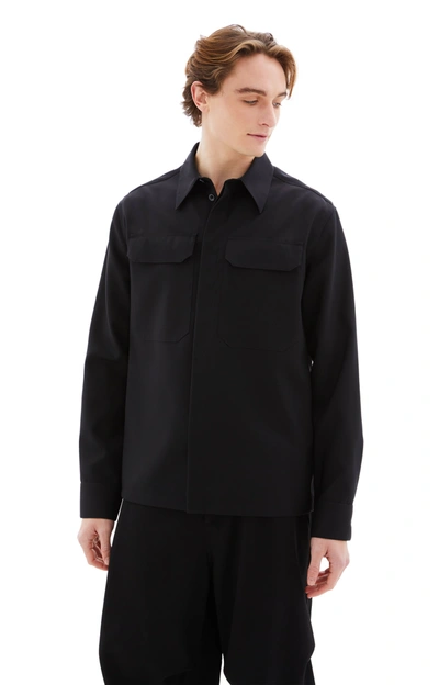 Jil Sander Wool Shirt In 001 Black