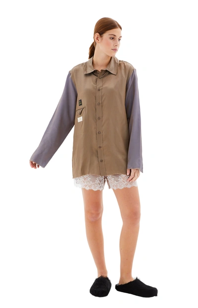 Martine Rose Lining Shirt In Tan/beige