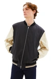Dries Van Noten Volker Linen Blend Bomber Jacket In 900 Black