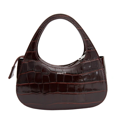 Coperni Croco Micro Baguette Bag Swipe In Brown