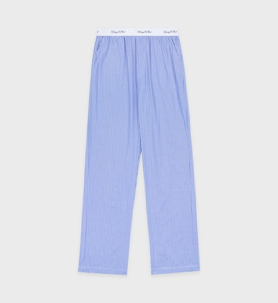 Sporty And Rich Vendome Cotton Pyjama Trousers In Blue