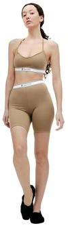 Sporty And Rich Runner Script Biker Short In Earl Grey
