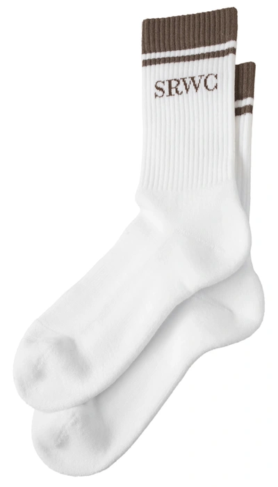 Sporty And Rich Upper East Side Socks In White