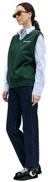 Sporty And Rich Embroidered Cotton-jersey Vest In Forest