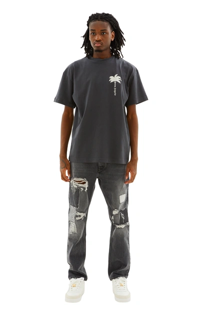 Palm Angels The Palm Gd T-shirt In Dark Grey/off White