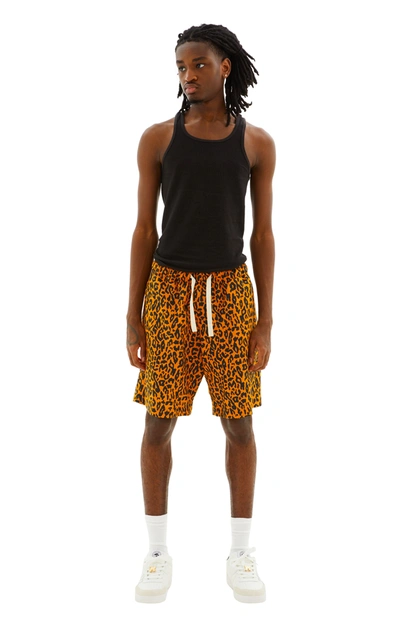 Palm Angels Cheetah-print Swim Shorts In Orange/black