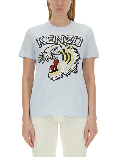 KENZO KENZO T-SHIRT WITH TIGER EMBROIDERY