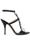 Moschino 100 Crystal-embellished Sandals In Black