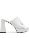 Patou X Bettina Vermillon Anitta 110mm Mules In White