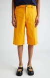 Marni Flat Front Bermuda Shorts In Light Orange