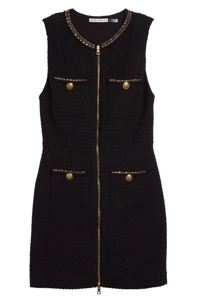 Alice And Olivia Lachlan Boucle Tweed Mini Dress In Black