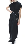 Rag & Bone Robin Pleated Maxi Shirtdress In Black