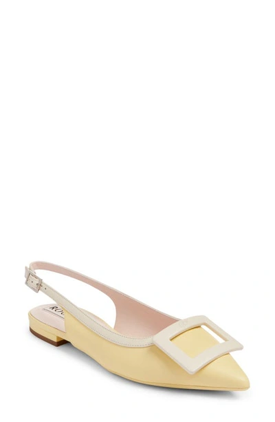 ROGER VIVIER GOMMETTINE POINTED TOE SLINGBACK FLAT