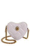 KURT GEIGER MICRO KENSINGTON HEART QUILTED LEATHER CROSSBODY BAG