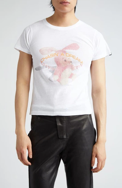 Martine Rose White Shrunken T-shirt In White / Noisy Bunny