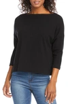 Karen Kane Knit Boatneck Top In Black