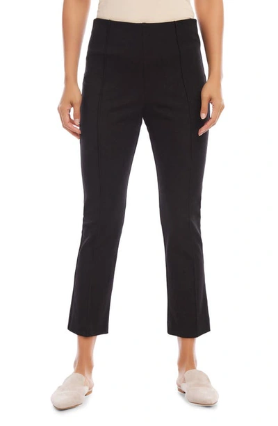 Karen Kane Cropped Seam Front Trousers In Black