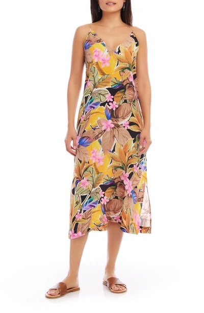 Karen Kane Side Slit Midi Dress In Print