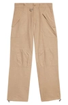 Ranra Slub-texture Straight Trousers In Beige