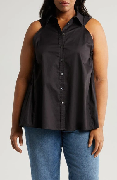 Harshman Women's Ziva Sleeveless Button-up Shirt In Black