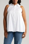 HARSHMAN ZIVA SLEEVELESS BUTTON-UP SHIRT