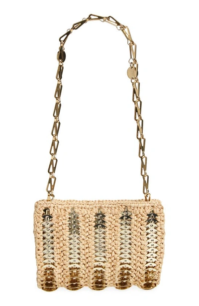 Rabanne Small 1969 Raffia Shoulder Bag In Neutrals