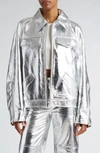 INTERIOR THE STERLING OVERSIZE METALLIC LEATHER JACKET