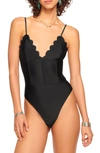Ramy Brook Mikayla Scalloped One Piece Swimsuit In Black