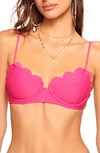 Ramy Brook Leyla Scalloped Underwire Bikini Top In Perfect Pink