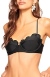 Ramy Brook Leyla Scalloped Underwire Bikini Top In Black