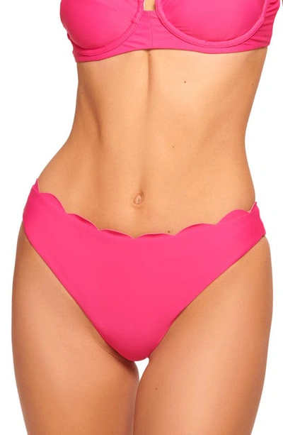 Ramy Brook Amani Scallop Bikini Bottoms In Perfect Pink