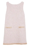 St John Eyelash Sequin Tweed Dress In Amethyst Multi
