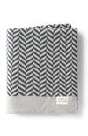 Domani Home Zima Herringbone Knit Throw Blanket In Gray