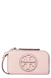 Tory Burch Women's Miller Leather Zip Card Case In Pale Pink