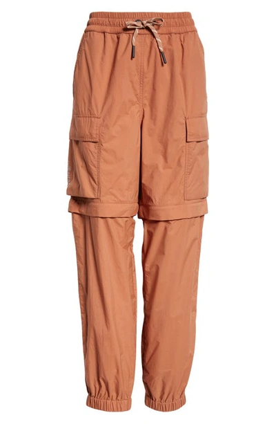 Moncler Adjustable Nylon Pants In Light Brown