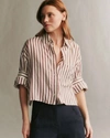 Twp Next Ex Stripe Crop Silk Shirt In Multi