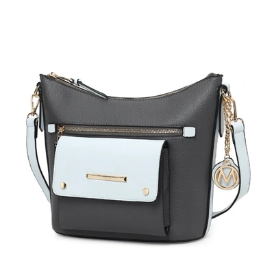 Mkf Collection By Mia K Serenity Color Block Vegan Leather Women's Crossbody Bag By Mia K In Blue