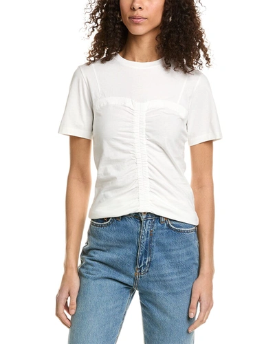 Sandro Cinched Front T-shirt In White