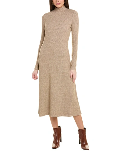 Vince Mock Neck Dress In Brown