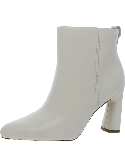 Vince Hillside Womens Leather Heels Ankle Boots In White