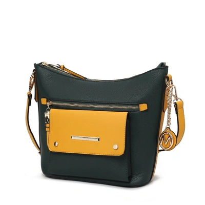 Mkf Collection By Mia K Serenity Color Block Vegan Leather Women's Crossbody Bag By Mia K In Green