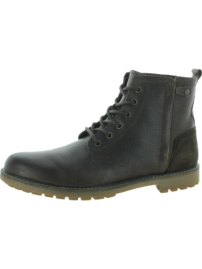 Crevo Carden Mens Pebbled Leather Ankle Boots In Grey