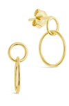 Sterling Forever 14k Over Silver Simple Interlocking Circle Dangle Earrings In Gold